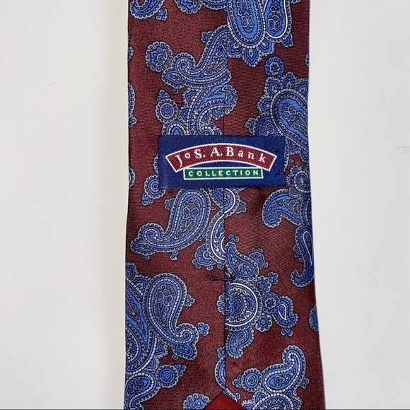 Jos. A. Bank Paisley Tie - 100% Silk Handmade - Picture 2 of 3